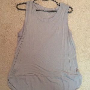 Loft sleeveless top in gray-silver color